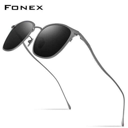 Pure Titanium Sunglasses Men New Fashion Retro Vintage Square High