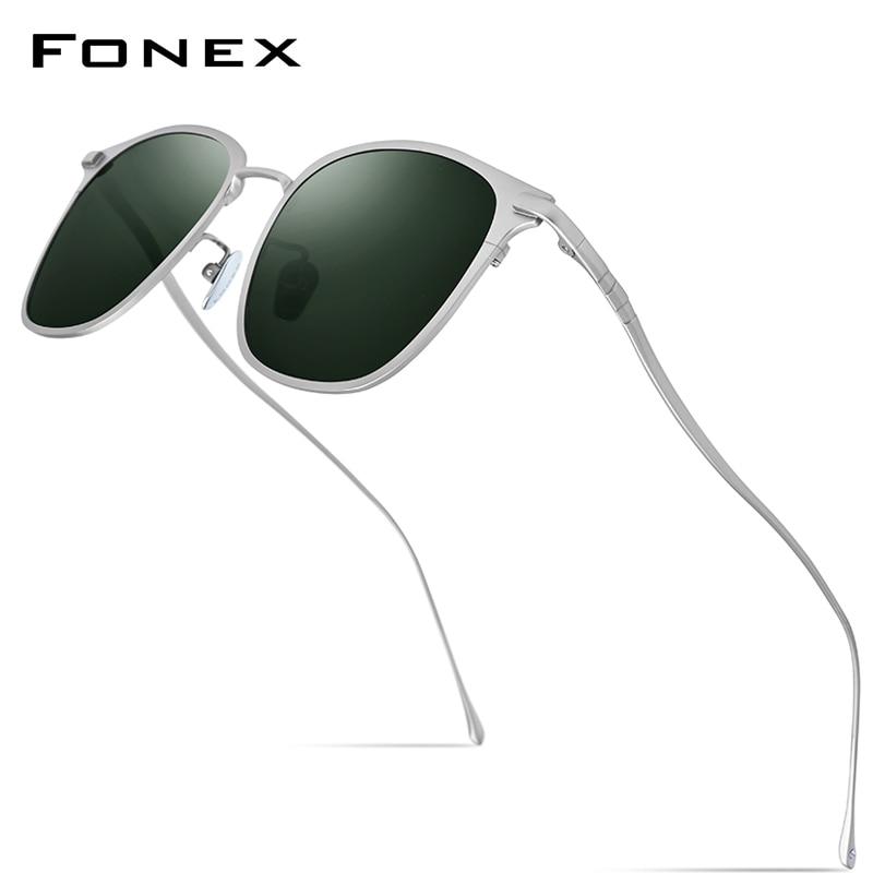 Pure Titanium Sunglasses Men New Fashion Retro Vintage Square High