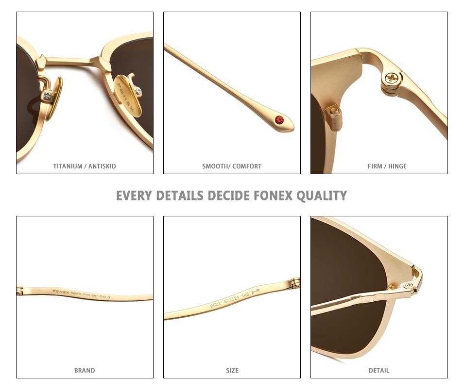Pure Titanium Sunglasses Men New Fashion Retro Vintage Square High