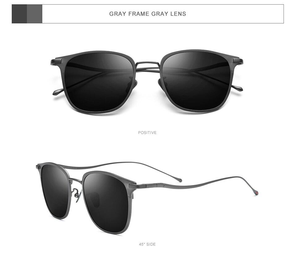 Pure Titanium Sunglasses Men New Fashion Retro Vintage Square High