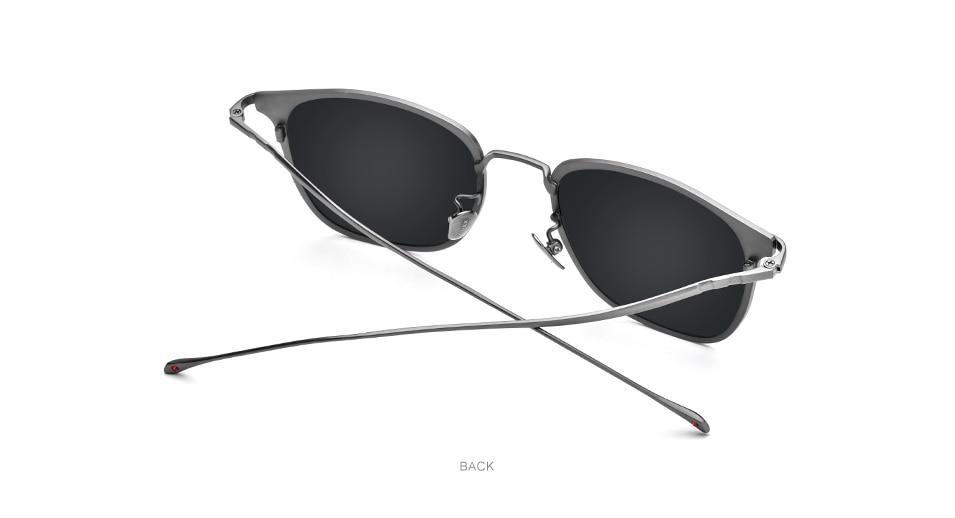 Pure Titanium Sunglasses Men New Fashion Retro Vintage Square High