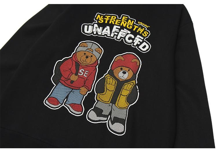 Hoodie Men Cartoon Fashion Bear Print Hooded Sweatshirts Couple Casual