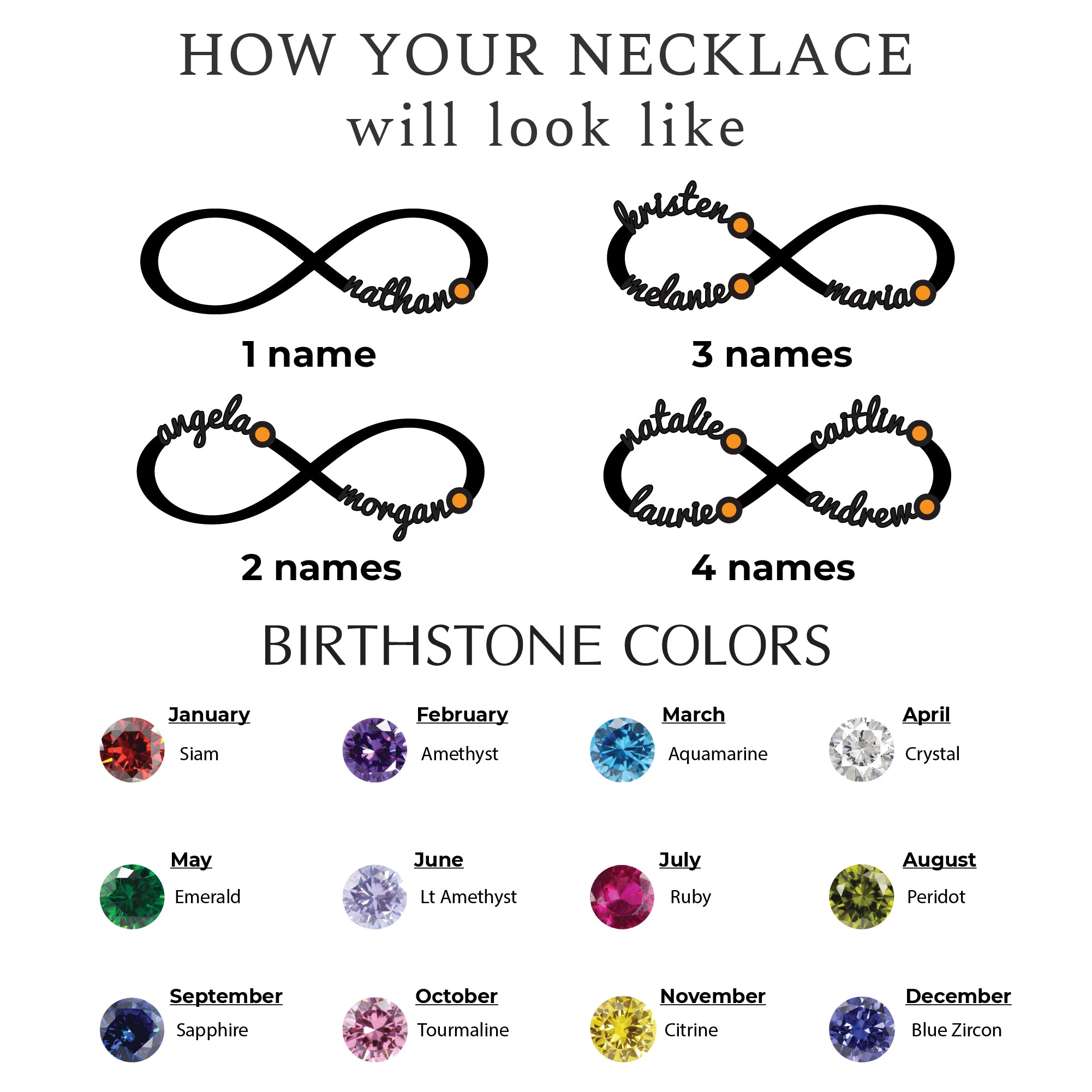 Personalized Infinity Necklace, Mother Necklace with Kids Names
